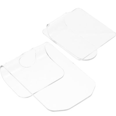 Beavorty 2pcs Nail Art Mixing Trays Professional Handheld Cosmetic Palette for Makeup and Nail Polish Blending Transparent Design for Custom