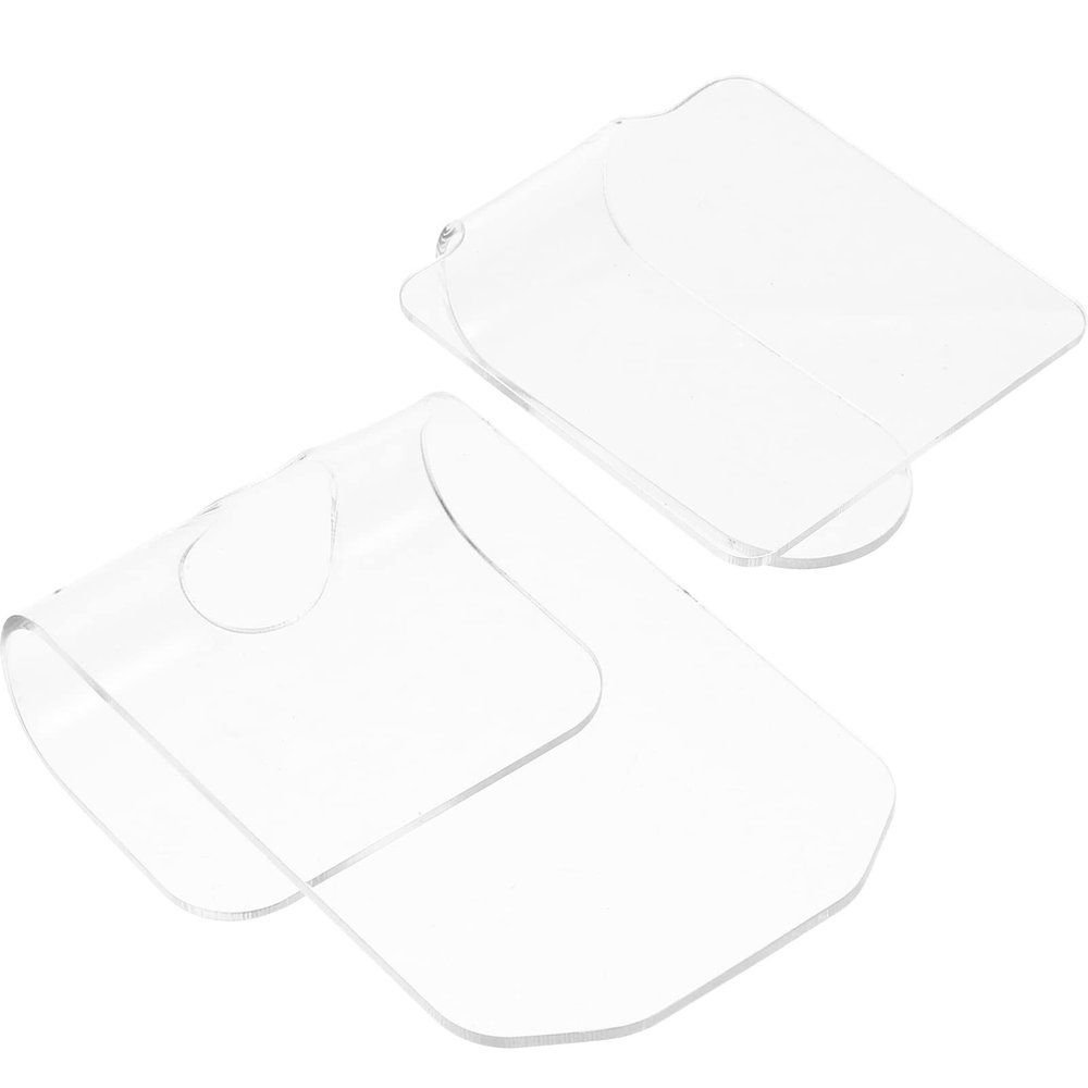 Beavorty 2pcs Nail Art Mixing Trays Professional Handheld Cosmetic Palette for Makeup and Nail Polish Blending Transparent Design for Custom