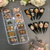 3D Acrylic Flower Nail Art Charms Handmade by Acrylic Powder - 15 colors, 24pcs Flowers Nail Rhinestones Kit 3D Crystal Nail Pearls Flat Design Acrylic Nail Art for Women Girls (Brown) view 1