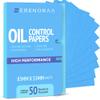 Blue Oil Wipes - Portable Face Blotting Sheets - Japanese High Performance Technology - Grain Free Softer Oil Pads - 50 Sheets view 1