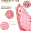 Shower Shower Foot & Back ScrubberNew Wall Mounted Back Scrubber, Silicone Bath Massage Cushion Brush with Suction CupsBathroom Wash Foot Mat Exfoliating Dead Skin Foot Brush (Pink) view 4