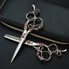 Hair Cutting Shears, 6 Inch Upscale Japan 440c Retro Gem Hair Scissors Hairdressing Scissor Cutting Barber Haircut Thinning Shears Cut Scissors (Size : Set with bag) view 1