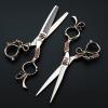 Hair Cutting Shears, 6 Inch Upscale Japan 440c Retro Gem Hair Scissors Hairdressing Scissor Cutting Barber Haircut Thinning Shears Cut Scissors (Size : Set) view 1