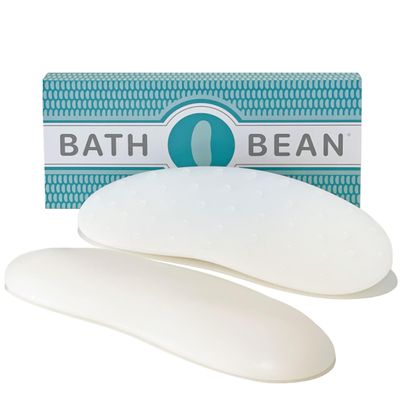 Bath Bean Luxury Body Stopper, Anti-Slip Spa Accessory, Holds Reclined Position in Bath, Bathe Comfortably Hands Free, and Keep Your Hair Dry. Recline, Relax, Stay Put