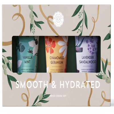 Woolzies Smooth & Hydrated Hand Cream Shea Butter Lotion Set of 3 | plant-based formula | Includes Vanilla Mint, Chamomile Geranium & Lavender Sandalwood | 3.3 fl oz