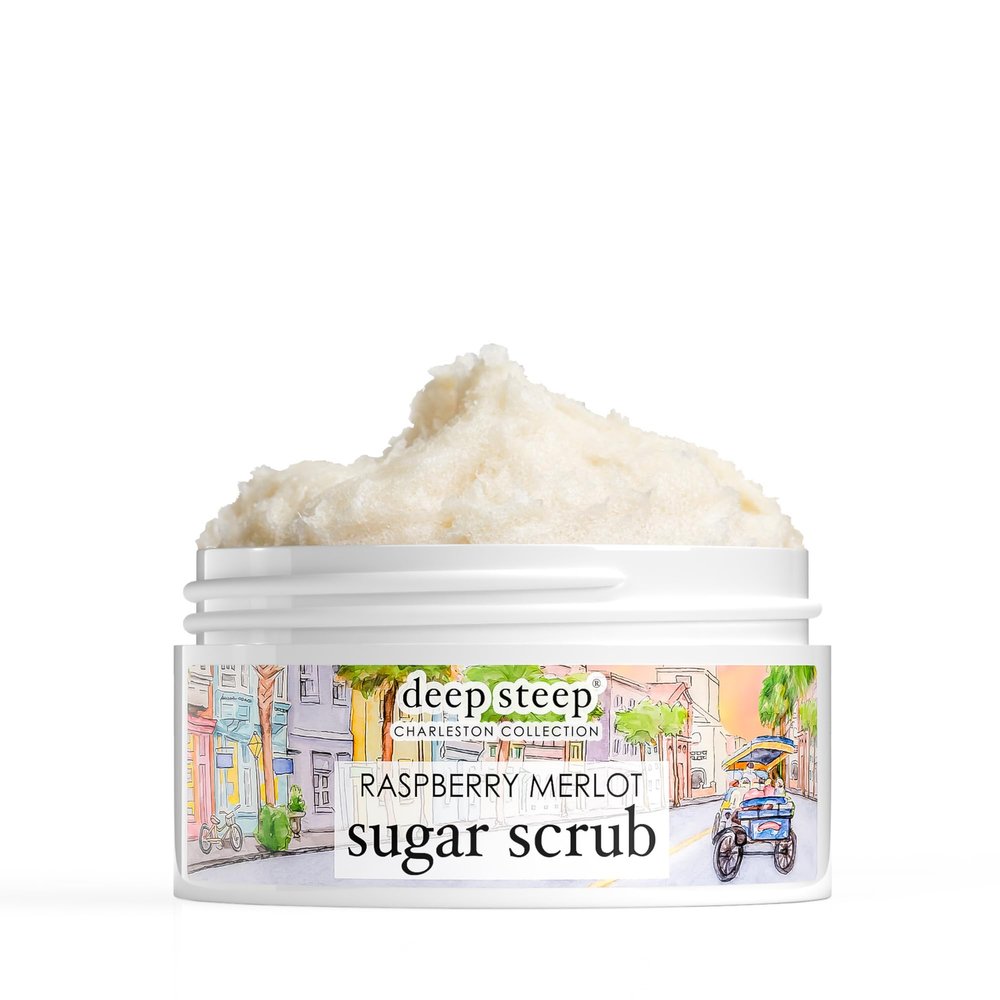 Deep Steep Sugar Scrub, Raspberry Merlot (Meet me at Broad), 8 oz  Exfoliating Body Scrub with Organic Coconut Oil, Shea Butter & Argan Oil  Vegan, Clean Beauty, Smooth, Soft & Nourished Skin