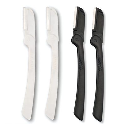 The STAG Pack of 4 Eyebrow & Facial Razor Multipurpose - Dermaplane Face Razor - Foldable Face Shaver - Facial Hair Removal for Women & Men