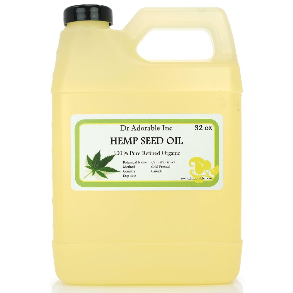 Dr Adorable - 32 oz - Hemp Seed Oil Refined - 100% Pure Natural Cold Pressed Organic