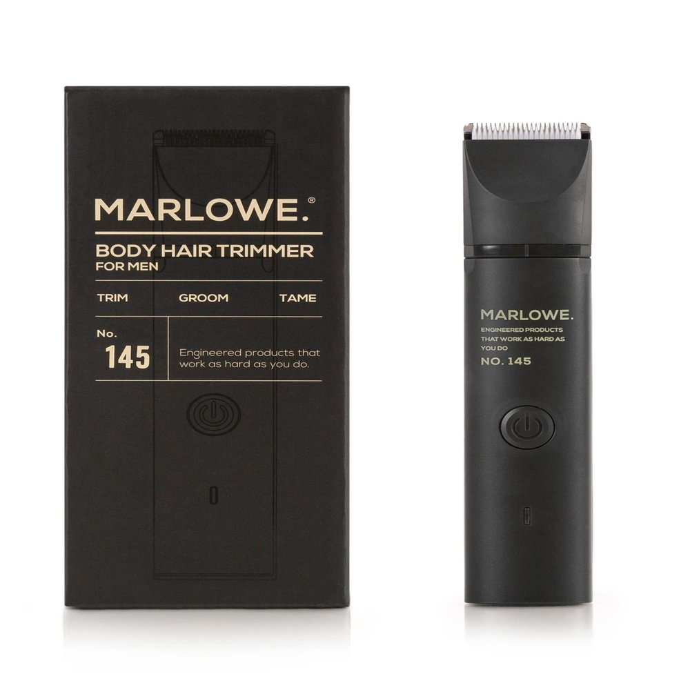 Marlowe. No. 145 Body Hair Trimmer for Men, Forest Black, Lightweight Waterproof Personal Groomer, Ceramic Blades, Adjustable Comb Lengths & Rechargeable Battery for Head to Toe Male Grooming