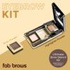 Fab Brows LUX Duo Stencil Eyebrow Kit - The Ultimate Brow Stencil Kit with Duo Brow Powder, Highlighter Powder, Stencil Shapes, Eyebrow Tools & Mirror - Eyebrow Stencil Kit Makeup - Slate/Black view 2