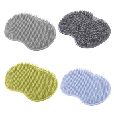 4 PCS Shower Foot & Back Scrubber, Massage Pad, Wall-Mounted Back Scrubber, Silicone Bath Massage Cushion Brush with Suction Cups, Bathroom Wash Foot Mat Exfoliating Dead Skin Foot Brush