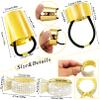 4 Pieces Metal Ponytail Cuff Set Golden Circle Hair Cuffs Pearl Rhinestones Hair Clips Elastic Hair Tie Fashion Gothic Punk Hair Holder Accessory view 2