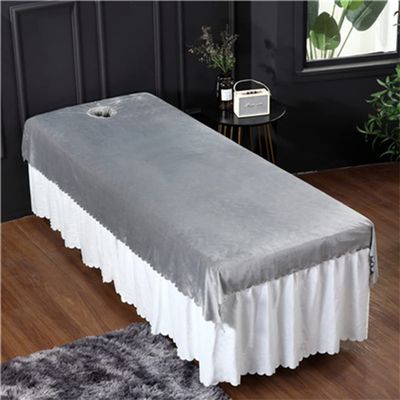 SPA Salon Table Cover Oil-resistant Massage Table Sheet Set Massage Table Not Included Massage Couch Cover Soft Protective Massage Table Bed Cover Solid Color For Beauty Salon Spa-B 31x87inch(80x220cm