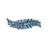 Faship Gorgeous Navy Blue Marquise Rhinestone Crystal Floral Small Hair Barrette view 1