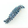 Faship Gorgeous Navy Blue Marquise Rhinestone Crystal Floral Small Hair Barrette view 3