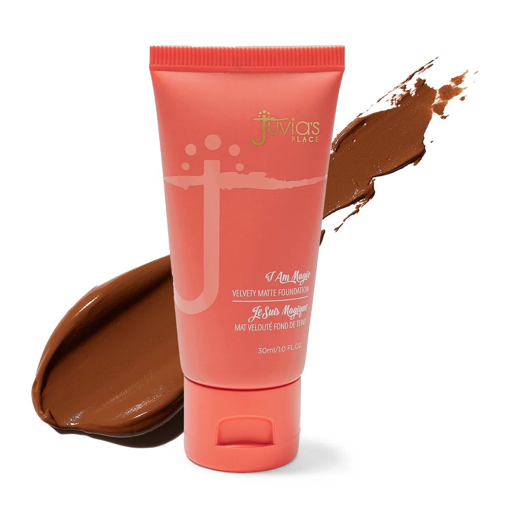 Juvia's Place I Am Magic Velvety Matte Liquid Foundation 205 - Tanzania - Deep Dark w/Cool Undertone, Makeup Foundation Full Coverage, Lightweight, Long Wear, Velvety Matte Finish