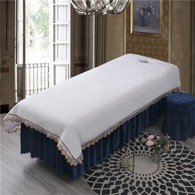 Protective Massage Table Bed Cover Oil-resistant Salon Bed Sheet Cover Waterproof SPA Salon Table Cover Reusable Massage Table Sheet Set Fully Wrap Around Sides For Beauty Salonspa-B 47x83inch(120x210