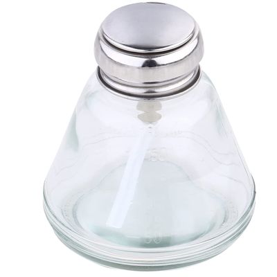 Zerodeko 1pc Glass Pump Bottle Lightweight Press Dispenser for Makeup More Container for Home Outdoor Use Easy to Clean Portable