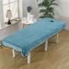 Facial Bed Cover with Face Hole Breathable Massage Table Sheet Solid Color Massage Sheet Cover Soft Massage Bed Cover Oil-Resistant Massage Bed Sheet Washable with Breathing Hole-D 31x75inch(80x190cm view 1