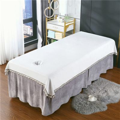 Bed Sheet Cover Reusable Massage Table Sheet Set Professional Salon Bed Sheet Soft SPA Salon Table Cover Pure Color Protective Massage Table Bed Cover Oil-resistant With Face Hole-C 47x79inch(120x200c