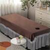 Beauty Salon Spa Massage Table Cloth Breathable Beauty Salon Massage SPA Center Bed Sheets Fully Wrap Around Sides Facial Bed Cover With Face Hole Pure Color For Beauty Salon Spa-E 47x87inch(120x220cm view 1