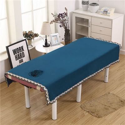 Facial Bed Cover with Face Hole Breathable Massage Table Sheet Solid Color Massage Sheet Cover Soft Massage Bed Cover Oil-Resistant Massage Bed Sheet Washable with Breathing Hole-F 31x75inch(80x190cm