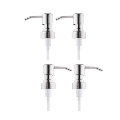 Zerodeko 4pcs Stainless Steel Lotion Pump Replacement Press Pump for Bathroom Accessories Elegant Emulsion Dispenser for Soap and Lotion Bottles Silver