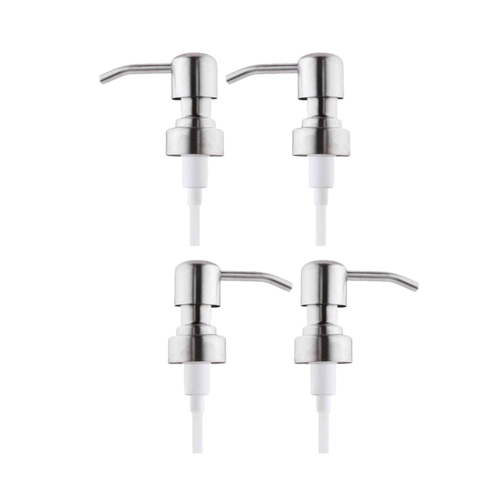 Zerodeko 4pcs Stainless Steel Lotion Pump Replacement Press Pump for Bathroom Accessories Elegant Emulsion Dispenser for Soap and Lotion Bottles Silver