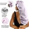 greatremy Braids Bonnet Sleeping Extra Large Long Hair Braids Accessories Weave Sleeve Scarf locs Bonnet Scrunchie Double Layer Silky Satin with tie Band for Women Purple view 3