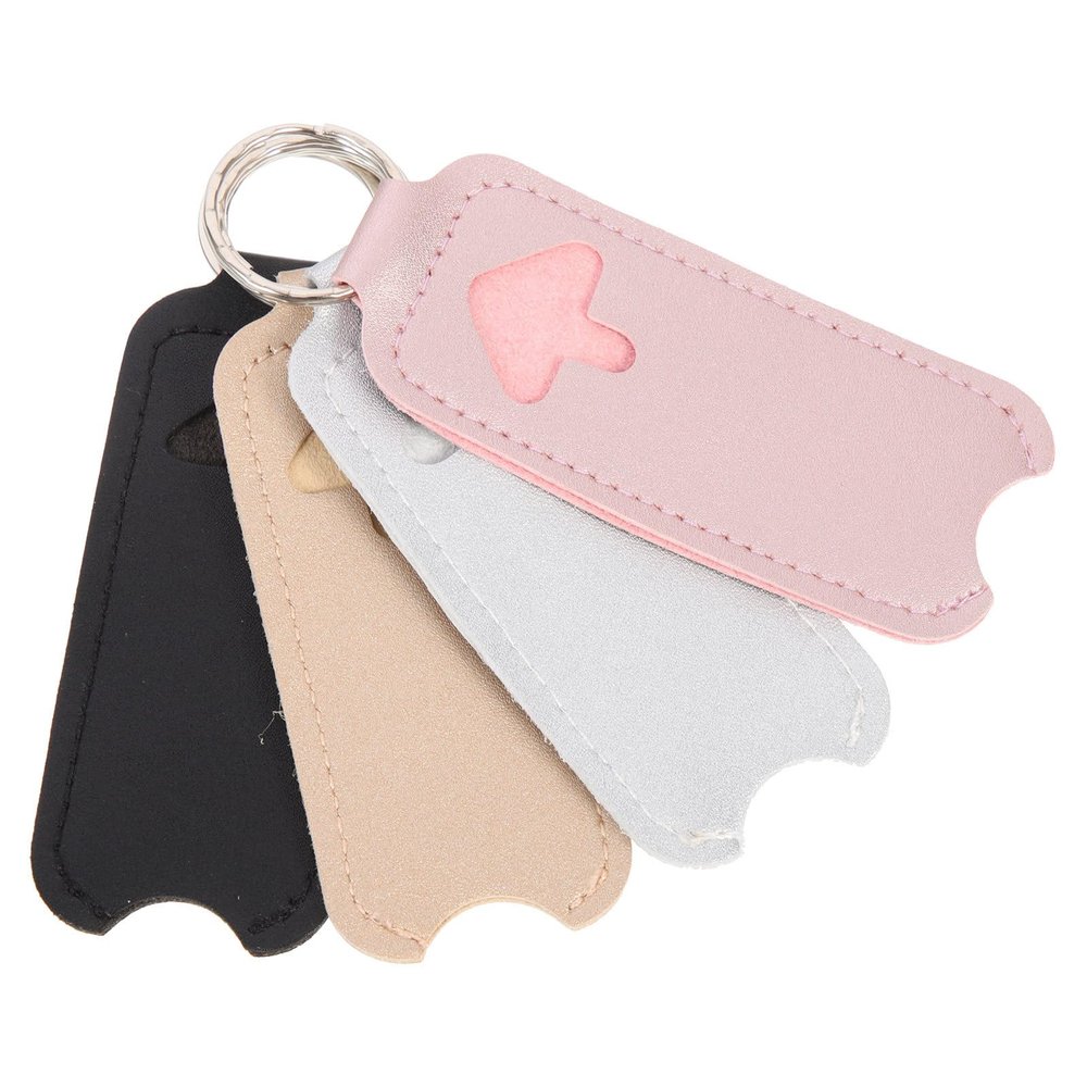 Beavorty Pu Lipstick Storage Bag 4 Pcs Portable Keychain Lip Balm Holder Set Durable Lipstick Organizer for Travel Camping Party