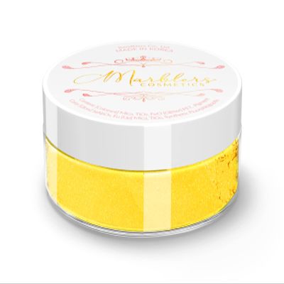 MARBLERS Fine Natural Mica Powder [Lucid Yellow] 0.11oz (3g) | Highly Pigmented | Non-Toxic, Vegan, Cruelty-Free | Eyeshadow, Body Butter, Nail Polish, Nail Art | Party, Body, Face Makeup