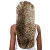 greatremy Braids Bonnet Extra Large Long Hair Braids locs Bonnet Scrunchie Behind Ear Double Layer Silky Satin Sleep Scarf Bonnet Cap with tie Band for Women Leopard Grain view 4