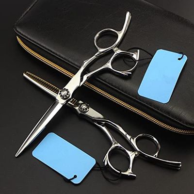 Hair Cutting Shears, 6 Inch Upscale Professional Japan 440c Hair Scissors Cutting Barber Hair Salon Scisors Thinning Shears Hairdressing Scissors (Size : Set with bag)