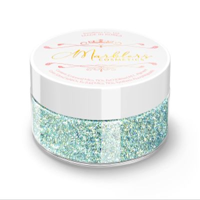 MARBLERS Chunky Natural Mica Powder [Steel Blue Pearl] 0.11oz (3g) | Highly Pigmented | Non-Toxic, Vegan, Cruelty-Free | Eyeshadow, Body Butter, Nail Polish, Nail Art | Party, Body, Face Makeup