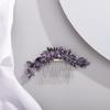Chargances Bridal Crystal Hair Comb Purple Wedding Rhinestone Hair Side Comb Fashion Handmade Hair Accessories for Bride Wedding Prom Flower Girl Headpieces (Purple) view 2