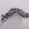 Chargances Bridal Crystal Hair Comb Purple Wedding Rhinestone Hair Side Comb Fashion Handmade Hair Accessories for Bride Wedding Prom Flower Girl Headpieces (Purple) view 3