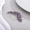 Chargances Bridal Crystal Hair Comb Purple Wedding Rhinestone Hair Side Comb Fashion Handmade Hair Accessories for Bride Wedding Prom Flower Girl Headpieces (Purple) view 4