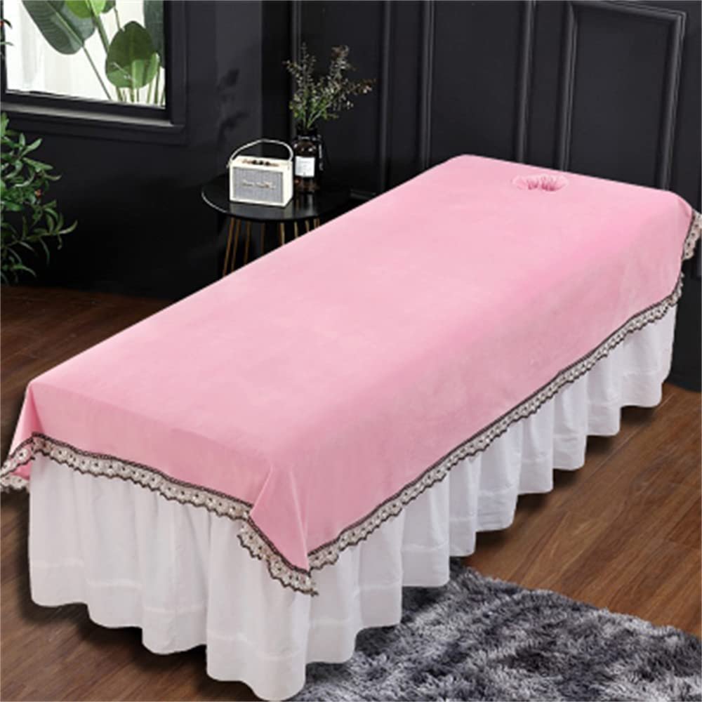 Bed Sheet Cover Reusable Massage Table Sheet Set Professional Salon Bed Sheet Soft SPA Salon Table Cover Pure Color Protective Massage Table Bed Cover Oil-resistant With Face Hole-D 47x79inch(120x200c