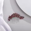 Chargances Bridal Crystal Hair Comb Red Wedding Rhinestone Hair Side Comb Fashion Handmade Hair Accessories for Bride Wedding Prom Flower Girl Headpieces (Red) view 2