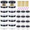 8 oz Plastic Containers with Lids + 2oz Small Containers (Set of 24) - Plastic Jars with Lids for Lip Scrub, Body Butters, Cream, Slime, Craft Storage view 1