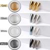 Pretty Diva Chrome Nail Powder Set- 4 Jars Chrome Powder Nail Art Mirror Effect Metallic Nails Chrome Powder, Gold Silver Black and White Pearl Chrome Powders Pigment for Nails view 2