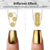 Pretty Diva Chrome Nail Powder Set- 4 Jars Chrome Powder Nail Art Mirror Effect Metallic Nails Chrome Powder, Gold Silver Black and White Pearl Chrome Powders Pigment for Nails view 3