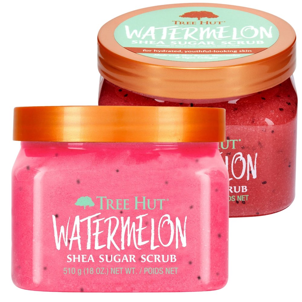 Tree Hut Shea Sugar Scrub Watermelon Ounce Exfoliating Body Scrub Ideal for Nourishing Essential Body Care for Women and Men (Pack of 2)