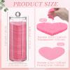 Sieral 120 Pcs Compressed Facial Sponges with Container Disposable Face Sponge Pads for Washing Face Cleansing Exfoliating Esthetician Makeup Removal(Heart,Pink) view 2