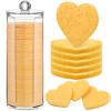 Sieral 120 Pcs Compressed Facial Sponges with Container Disposable Face Sponge Pads for Washing Face Cleansing Exfoliating Esthetician Makeup Removal(Heart,Yellow) view 1