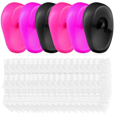 Hair Dye Ear Cover 6pcs Hairdressing Ear Cover and 200pcs Disposable Ear Protectors Ear Shower Caps for Hair Dye Hair Dryer Bathing