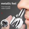 YUYTE Nose Hair Trimmer for Men, Detachable, Quiet, 360 Degree Rotation, R Shaped Round Head, Manual Control, Stainless Steel view 2
