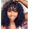 RHEANNA Curly Human Hair Wigs With Bangs 180 Density Glueless Water Wave Bang Wig Human Hair For Black Women Natural Black Machine Made Wig With Bangs 22inch view 4