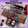 Women Makeup Sets Full Kits - 190 Colors Cosmetic Make Up Gifts Combination with Eyeshadow Facial Blusher Eyebrow Powder Face Concealer Powder Eyeliner Pencil with Full Size Mirror Makeup Palette Kit view 3