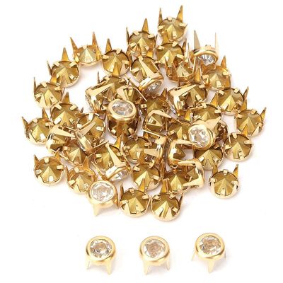 Jeanoko 50PCS Rhinestones 6mm DIY Colorful Round Claw A Grade Crystal Rhinestones for Crafts Decoration